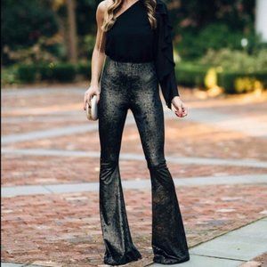Crushed Velvet Bell Bottoms | Medium